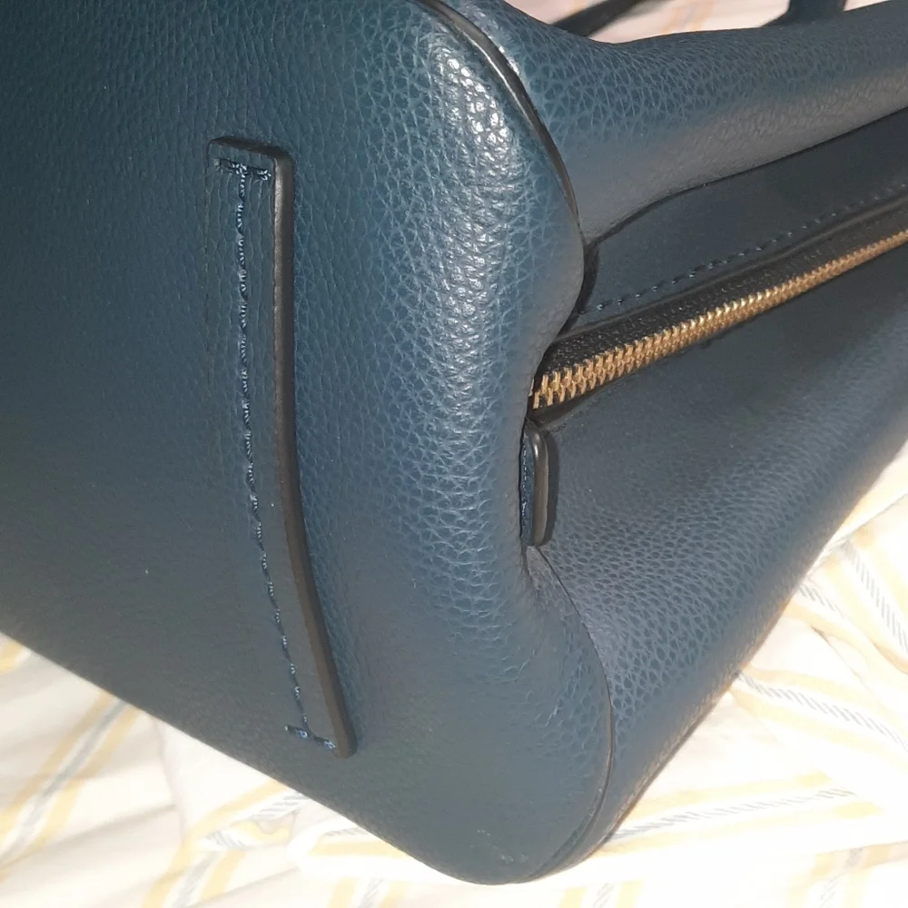 MARC JACOBS Editor Leather Tote Bag Blue Sea Navy Red Everyday Versatile Classic - Picture 7 of 16